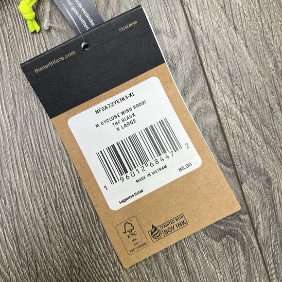 The North Face Hoodie Sz XL Mens Black TNF Black Green Cyclone Wind Full Zip - Picture 14 of 14